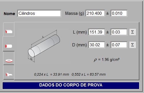 Campos do Sonelastic para geometrias cilíndricas