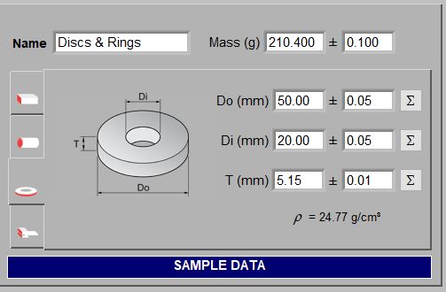 Campos do Sonelastic para geometrias em anéis e discos