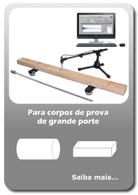 Sonelastic, configuração para amostras de grande porte.