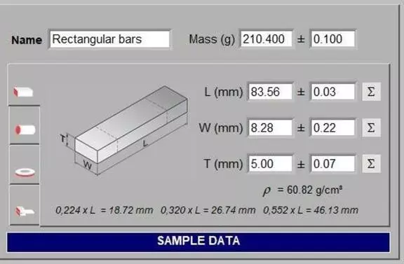 Campo Sonelastic para geometrias retangulares
